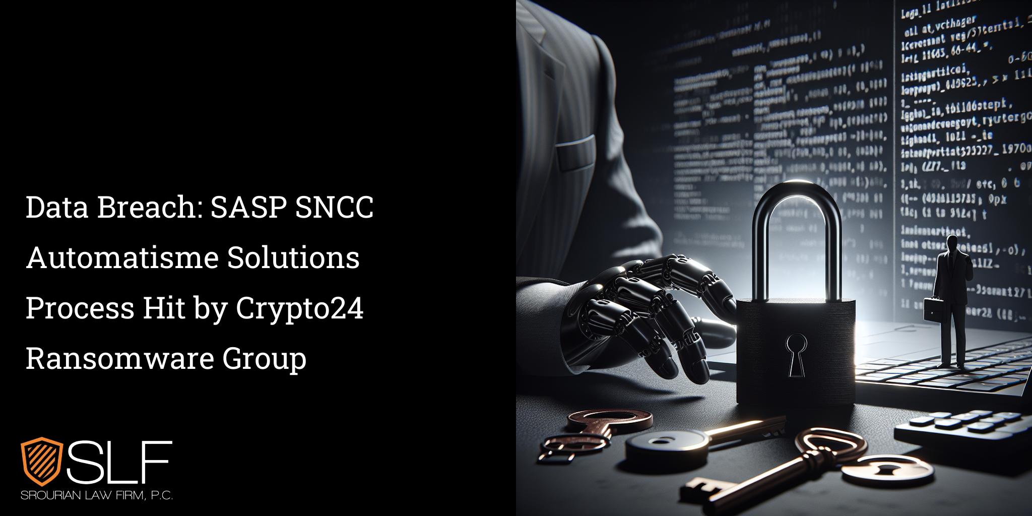 Data Breach: SASP SNCC Automatisme Solutions Process Hit by Crypto24 Ransomware Group